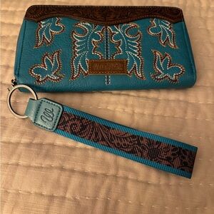 Wrangler Blue and Brown Women's Key Holder Wallet